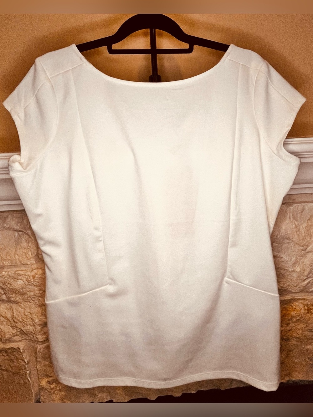 The Limited Luxe Collection Cream Boatneck Cap-Sleeve Structured Top Size XL NWT